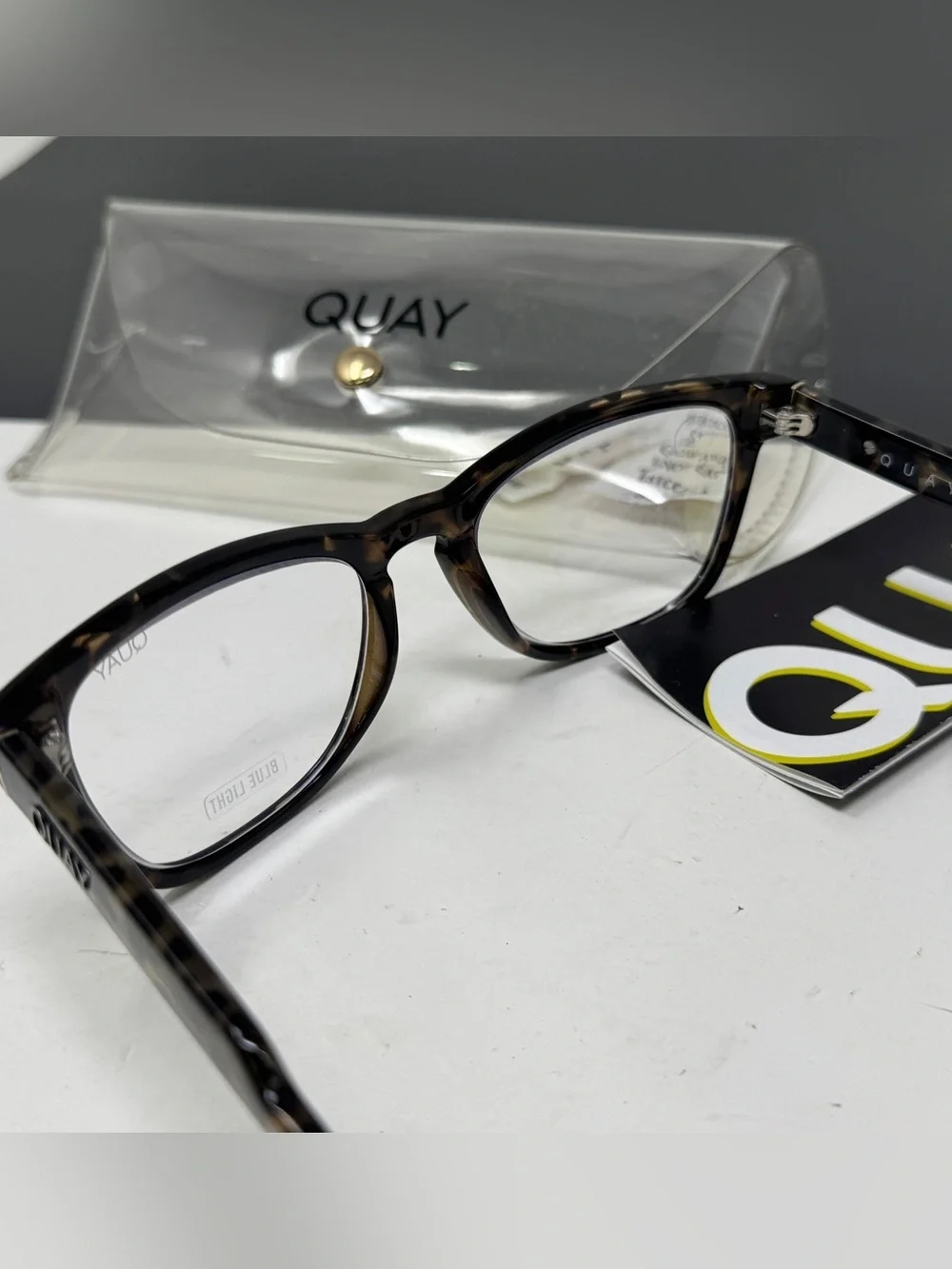 Quay Mini Hardwire Blue Light Glasses reading glasses +2.00 tortoise